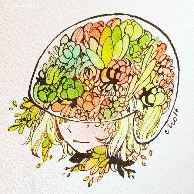 手绘-maruti_bitamin 清新安静的手绘插画