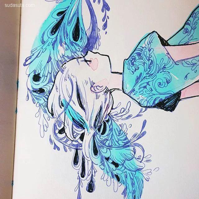 手绘-maruti_bitamin 清新安静的手绘插画